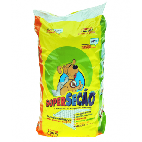 Tapete higiênico super secão com 7 unidades 80x60cm Tapete higiênico super secão com 7 unidades 80x60cm