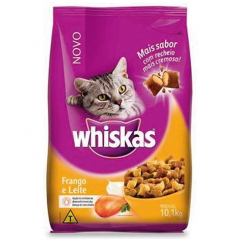 Whiskas Frango e Leite 10,1KG Whiskas Frango e Leite 10,1KG