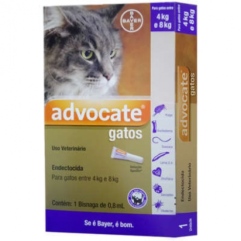 Advocate Gatos 0,8 ml - Gatos de 4 a 8kg Advocate Gatos 0,8 ml - Gatos de 4 a 8kg